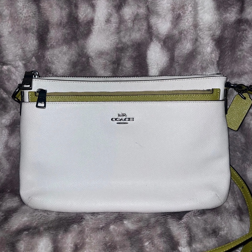 Coach White and Olive Crossbody Bag
